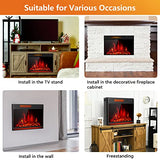 COSTWAY Electric Fireplace Insert 28-Inch Wide, 900/1350W Recessed and Freestanding Heater with Remote Control, 3 Flame Colors, 4 Brightness, Adjustable Temperature, Electric Fireplace for Indoor Use COSTWAY