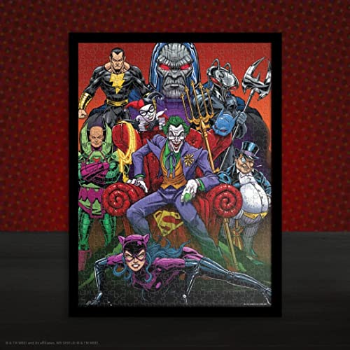 DC Villains Forever Evil 1000 Piece Jigsaw Puzzle | Celebrating WB 100 | Officially Licensed DC Comics Universe Merchandise | Collectible Puzzle Featuring Joker, Harley Quinn, Lux Luthor, and Others USAOPOLY
