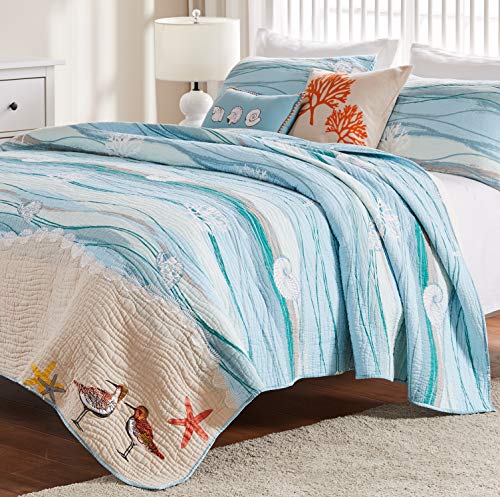 Greenland Home Maui Embroidered Coastal Quilt Set, King/California King (3-Piece) Greenland Home Fashions