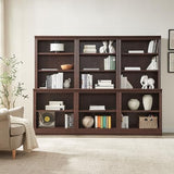 JAHRSTIM Dark Cherry 5-Tier Floor Standing Bookshelf for Home and Office Storage JAHRSTIM