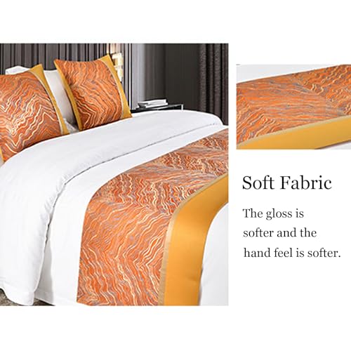 XHCTNN Bed Runners and Matching Cushion Cover, Sided Bed Throws Satin Bedding Scarf Protection Bedroom Home Decoration for Single Double King Size(D,20 * 94"-Bed Runners) XHCTNN