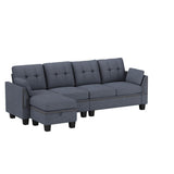 HONBAY Convertible Sectional Sofa L Shaped Couch Reversible Sectional for Small Apartment, Bluish Grey HONBAY