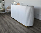 M2 Retail Reception Desk, White Upgraded Reeded Front Counter for Beauty, Spa, Nail, Hair Salon, Lobby, 1800 * 600 * 1000mm (71 * 24 * 39'') M2 Retail