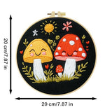57lilina Embroidery Kit for Beginners, Pack of 3 with Hoops, Threads, Needles - Starter Cross Stitch Supplies for Adults, Gift for Relaxation Craft Lovers, Mushroom Theme