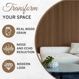 DOGBERRY 2 Pack Acoustic Wood Wall Panels, Decorative Soundproof Panels for Walls and Ceiling,n, 3D Slat Wood Wall Panels (94.49” x 25.4” Total Coverage, Smokey Oak) DOGBERRY