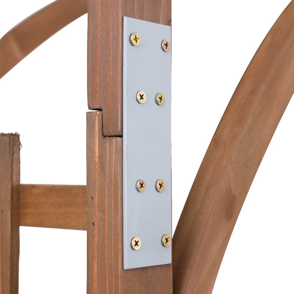 Saynwish 85" Solid Wood Garden Arch Trellis for Climbing Plants - Rustproof Wooden Arbor with Flat Top for Weddings, Parties & Outdoor Decor (Brown) Saynwish