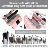 BetterSub Tumbler Mug Heat Press Machine 30 OZ 20 OZ 16 OZ Sublimation Straight Skinny Tumbler Mug Sublimation Print 11 OZ 15 OZ Sublimation Mug Heat Transfer Pink BetterSub