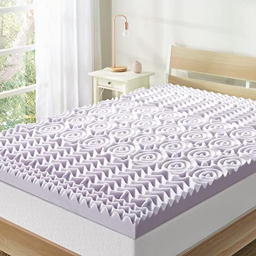 Mellow 3 Inch 5-Zone Memory Foam Mattress Topper, Soothing Lavender Infusion, Dorm Essentials, Twin Mellow