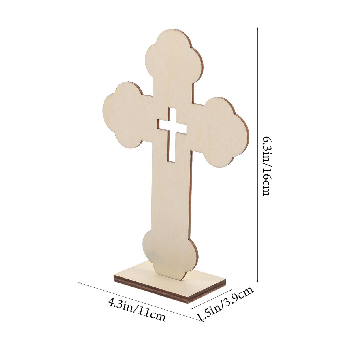 LOGOFUN 10pcs Wooden Cross Ornament Churches Wood Cross With Stand Crafts Wooden Standing Cross Statue for Home Wedding Church Decoration LOGOFUN
