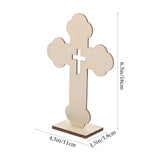 LOGOFUN 10pcs Wooden Cross Ornament Churches Wood Cross With Stand Crafts Wooden Standing Cross Statue for Home Wedding Church Decoration LOGOFUN