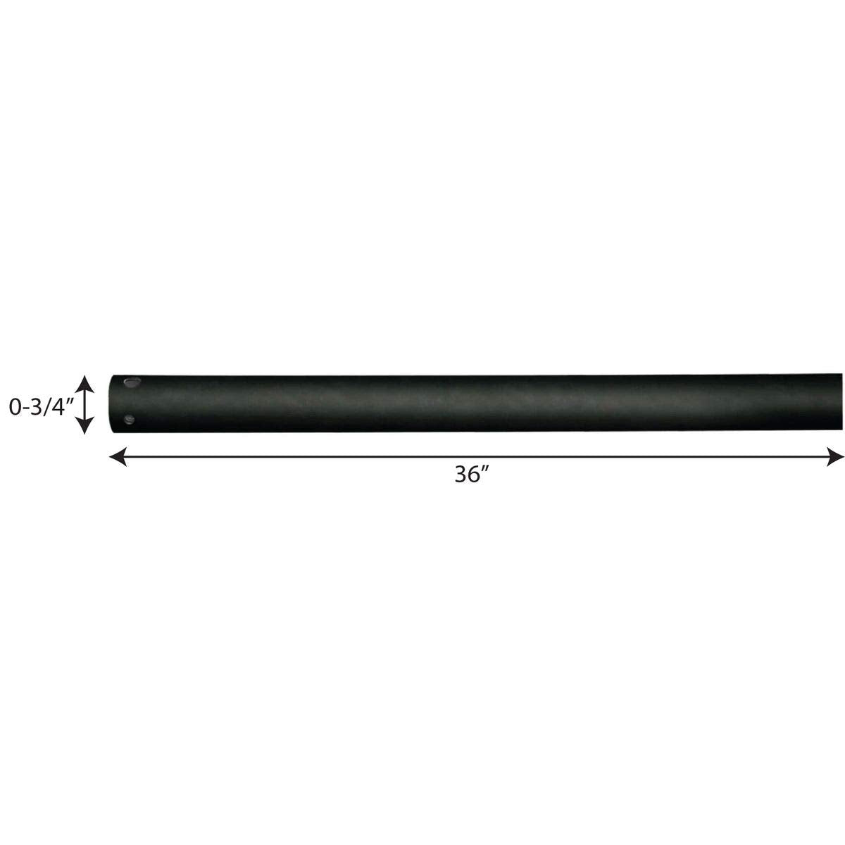 Progress Lighting P2606-80 AirPro Accessory Ceiling Fan Steel Downrod, 36-Inch, Forged Black Progress Lighting