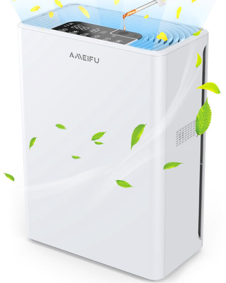 AMEIFU Air Purifiers for Home Large Room up to 2300sq.ft, H13 True Hepa Air Purifiers for Pets Hair, Dander, Smoke, Pollen, 3 Fan Speeds, 5 Timer Air Cleaner AMEIFU