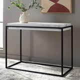 SAFAVIEH Home Collection Edgefield White Marble/Black Console Table SAFAVIEH