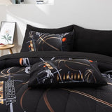A Nice Night Comforter Set,6 Piece Bed-in-a-Bag with Comforter & Sheet Sets,Basketball Court with Sportsman Slam Dunk Printing for Kids Teen Boys,Queen A Nice Night