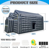 23x16.5x12 FT Inflatable Nightclub,Large Black Inflatable Club Party Tent for Adults with Blower,Inflatable Night Club for Event Party Exhibition Wedding Business Yiersanwin