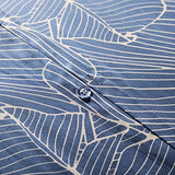 Get Bed Ready Unique Mid-Century Modern Boho Chic Vintage Retro Mod Print Bedding Egyptian Cotton Duvet Cover Set Minimalist Chic Botanical Design Asian Zen Style Pattern (Twin, Dusky Blue) Get Bed Ready