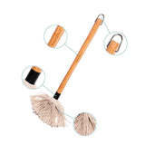 ZaanZeer 18 Inches BBQ Mop with Wooden Handle and 4 Extra Replacement Cotton Fiber Basting Mop Heads for Grilling and Smoking Steak ZaanZeer