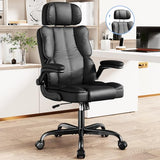 Kensaker Executive Leather Office Chair, Computer Chair with Thick Cushion & Lumbar Support, Ergonomic Desk Chair with Adjustable Headrest & Armrests,Black Kensaker