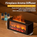 BOHOFAM Fireplace Essential Oil Aroma Diffuser,Flame Air Humidifiers 300ML,14-Hour Runtime,Colorful Flame Diffusers for Home,Included 4 * 10ML Hotel Collection Diffuser Oils for Bedroom(Black) BOHOFAM