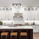 Globe Electric 59798 25" 3-Light Track Lighting, Wood Toned, Matte Black Accents, Clear Glass Shades, Kitchen, Bathroom, Home Essentials, Ceiling Light, Dorm, Dining Room, Hallway Globe Electric