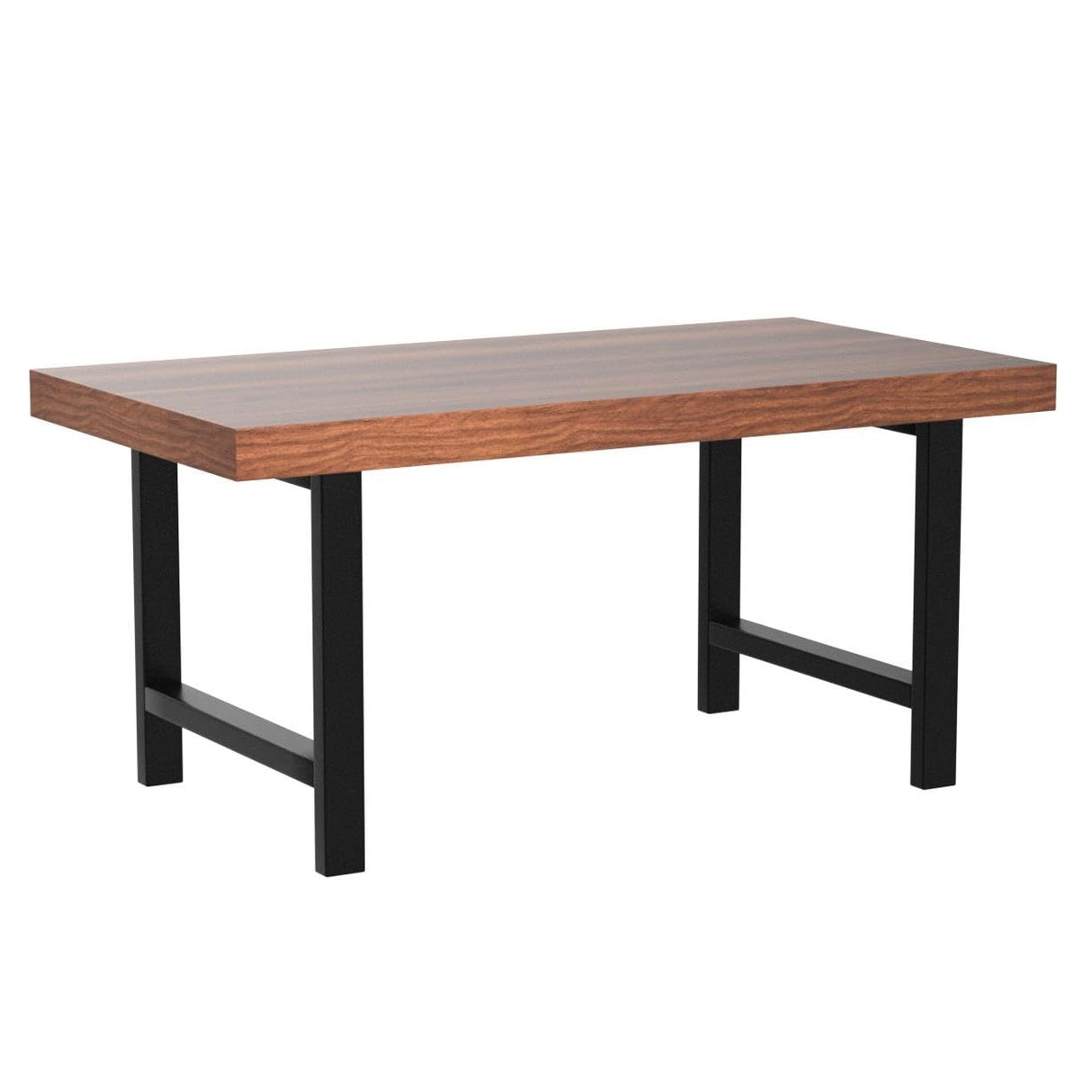 Best Choice Products 44in Modern Coffee Table Butcher Block Top Large Accent Table, Rectangular Wood Industrial Rustic Coffee Table for Living Room w/ 2in Metal Legs, 3in Tabletop - Brown Best Choice Products