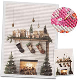 COGNOO Christmas Diamond Art Painting Kits,Diamond Art Kits for Adults Christmas,Christmas in The Style of Earthy Naturalism,White Background,Storybook Illustration,15.7x23.6 inch COGNOO