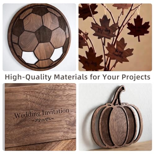 1/8" Walnut Plywood Sheets, 17x11.8x1/8 Inch 8 Pack, 3mm Plywood for Laser Cutting, Engraving, Wood Burning, Unfinished Wood for Crafts, Architectural Models, Drawing & Painting, DIY Projects BOWIJANYZ