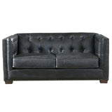 Crafters and Weavers Tuxedo Contemporary Italian Leather Loveseat in Slate Crafters and Weavers