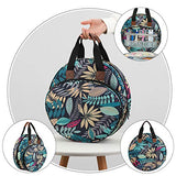 looen Embroidery Project Bag, Embroidery Kits Storage Bag,Multifunctional Bag for Crochet Hooks Embroidery Floss Organizer String Bracelet Kit Sewing Thread Accessories (Blue Leaf)