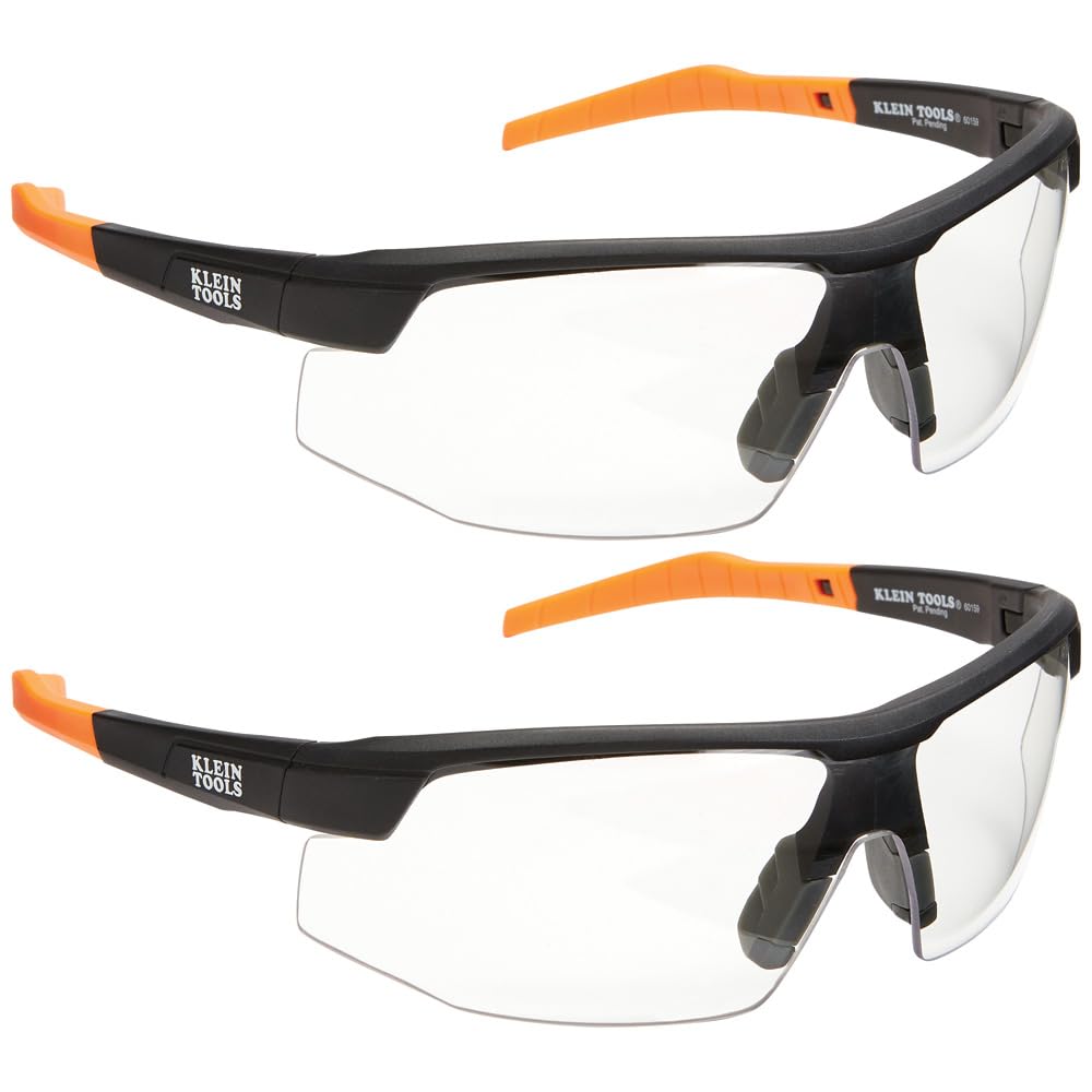 Klein Tools 60171 Safety Glasses, PPE Protective Eyewear with Semi Frame, Scratch Resistant and Anti-Fog, Clear Lens, 2-Pack Klein Tool