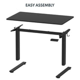 FLEXISPOT Standing Desk 48 x 24 Inches Whole-Piece Desk Board Electric Stand Up Desk Height Adjustable Desk for Home Office Sit Stand Desk(Black Frame + 48" Black Top) FLEXISPOT