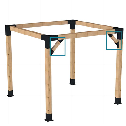 ORIGLE Pergola Brackets, 45-Degree Angle Support Bracket, Heavy Duty Connector Brace for 2''x4'' Wood Posts (8) - WoodArtSupply