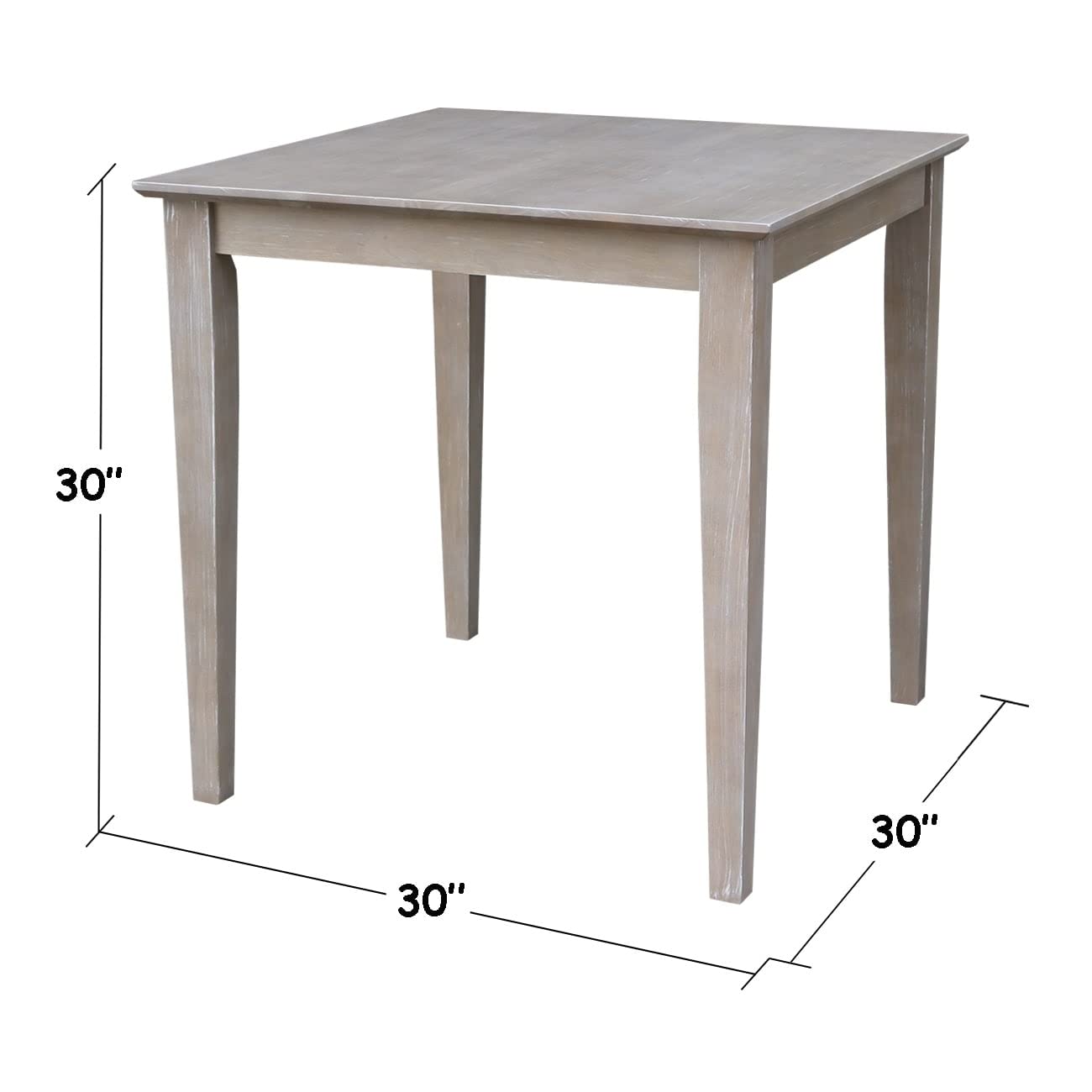 International Concepts 30X30 Dining Table With 2 Cafe Chairs, Washed Gray Taupe - WoodArtSupply