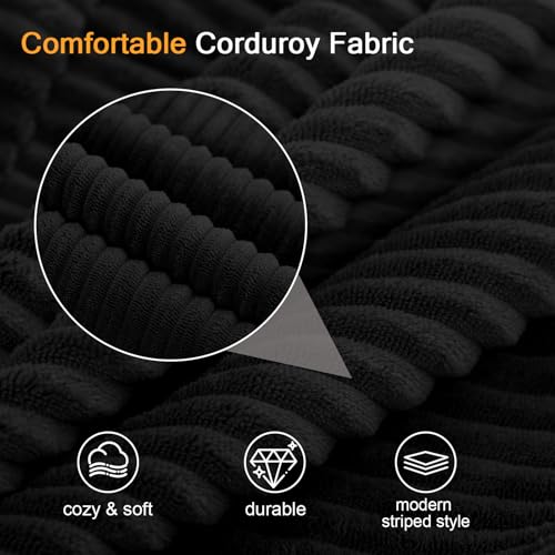 MeMoreCool Boneless Folding Sofa Bed Queen – Corduroy Convertible Futon Couch, 2-in-1 Floor Sleeper with Foam Support, Detachable Pillow & Washable Cover for Living Room, Guest Room, Apartment MeMoreCool