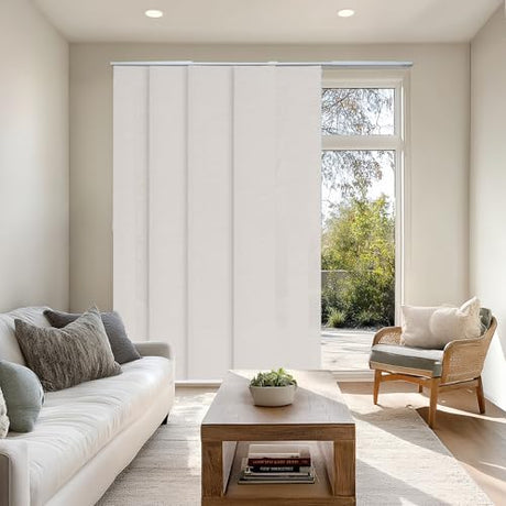 CHICOLOGY Embossed Textured Weave Fabric, Sliding Door Blinds, Room Divider,Vertical Blinds for Patio Doors, Sliding Glass Door Blinds, Slate (Light Filtering), W:46-86 x H: Up to-96 inches CHICOLOGY
