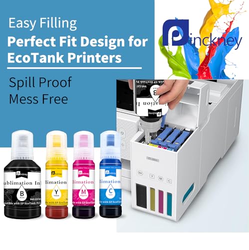 Cartridge-Free Super-Tank Printer with Sublimation Ink Bundle for Heat Transfers, Easy Fill, Built-in Scanner & Copier and Printing up to 13 x 19 Inches (Wide Format) Pinckney