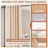 SUNALLY Room Divider No Drilling Curtain Rod Wall Divider for Room Separation, 4-10ft(H) 28-114inch(W) Adjustable, Heavy Duty Partition Space Separator Freestanding Tension Curtain Stand, Black SUNALLY