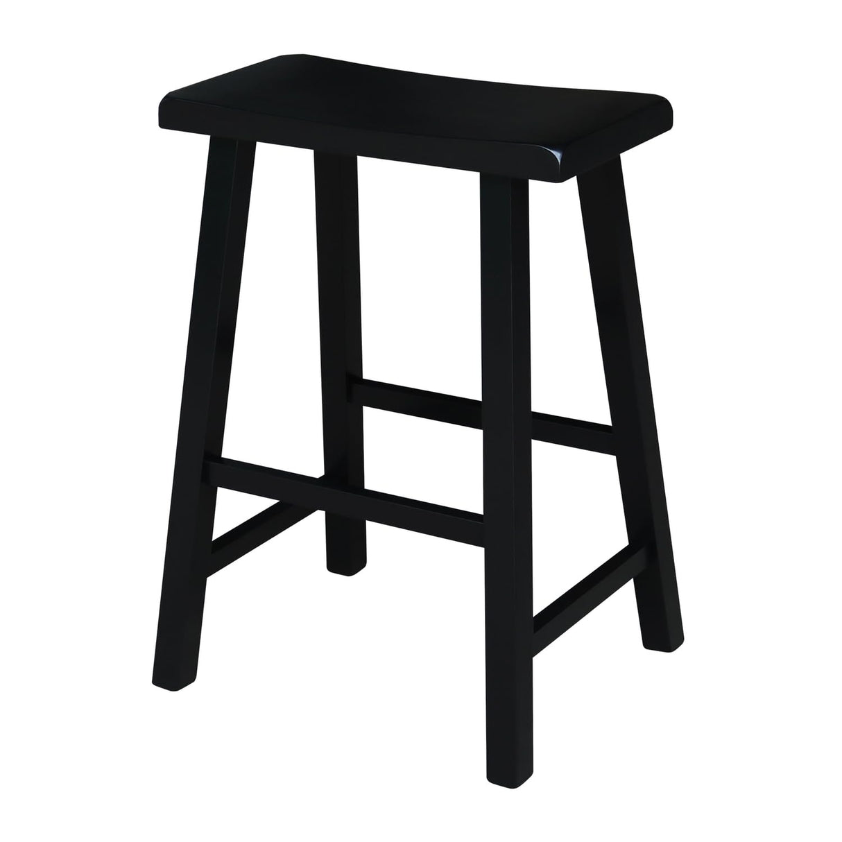 International Concepts 24-Inch Saddle Seat Barstool, Aged Black IC International Concepts