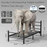 Gohapnis Twin Bed Frames with Headboard and Footboard,Black Metal Platform Bed Frame with RGB LED Lights and USB Charging Station,Under Bed Storage,No Box Spring Needed,Suitable for Bedrooms Gohapnis
