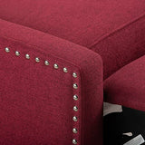 Push Back Recliner Chair,Easy Chairs for Small Spaces,Comfy Armchair,Reading Recliner Chairs for Adults,Living Room Accent Chair, Wingback and Rivets Design for Modern Recliner Chair (Red)