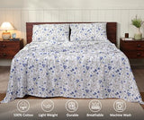 RUVANTI 100% Cotton Sheets – Twin XL Size Percale Bedding, Cooling & Breathable Floral Design, Durable with a Crisp, Soft & Comfortable Feel, 16" Deep Pocket, 3-Piece Set, Sweet Pea RUVANTI