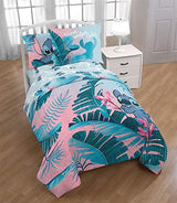 Jay Franco Disney Lilo & Stitch Floral Fun 5 Piece Twin Bed Set - Includes Reversible Comforter & Sheet Set Bedding - Super Soft Fade Resistant Microfiber Jay Franco