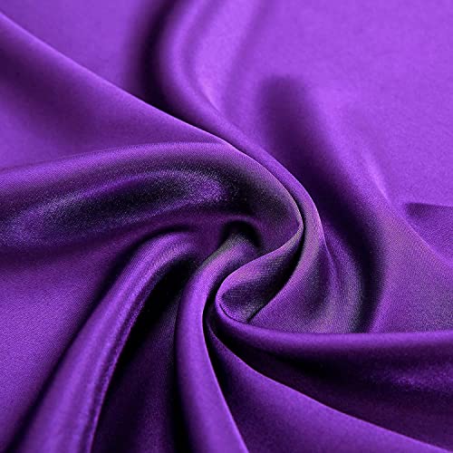 Homiest Purple Satin Flat Sheet King Size Bedding, Ultra Soft, Sold Separately Homiest