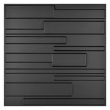 Art3d A10032BK Wall Panels, 32 Square Feet, 3D Rectangle 3-Black, Sq Ft Art3d