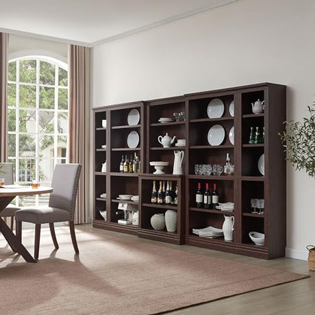 JAHRSTIM Dark Cherry 5-Tier Floor Standing Bookshelf for Home and Office Storage JAHRSTIM