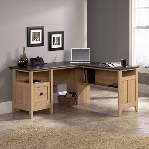 Sauder August Hill L-Shaped Desk, L: 59.06" x W: 58.74" x H: 29.25", Dover Oak finish Sauder