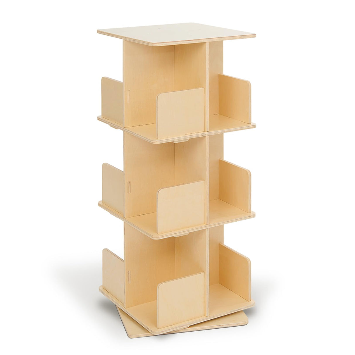 Monläurd® 100% Birch Rotating Bookshelf for Kids, 360° Spinning Montessori Bookcase, Space-Saving Wooden Storage for Nursery, Playroom & Classroom Monläurd