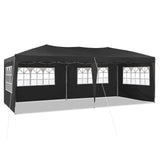 TUKAILAI 10' x 20' Pop Up Gazebo Marquee, Anti-UV Party Wedding Tent Event Shelters with 6 Removable Sidewalls & Carry Bag, Heavy Duty Instant Canopy for Outdoor Camping Garden Patio (Black) TUKAILAi