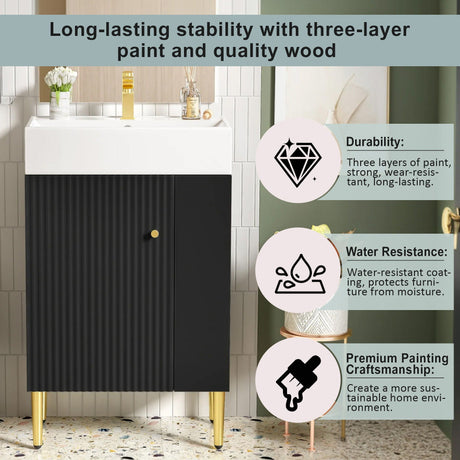 Bathroom Vanity, Combo Cabinet, Bathroom Storage Cabinet, Single Ceramic Sink HouseOfZazla