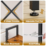 Shintenchi Triple 5 Tier Bookshelf, Industrial Large Bookcase with 14 Open Display Shelves, Large Etagere Bookshelf,Wide Book Shelf Book Case for Home & Office, Rustic Brown Shintenchi